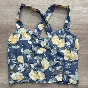 Abercrombie & Fitch - Linen Lemon Smocked Top